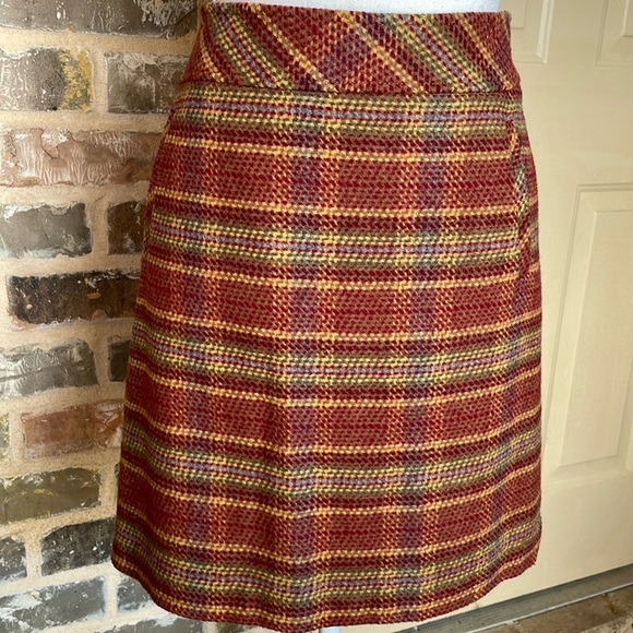 Talbots Autumn Tones Plaid Tweed Wool Pencil Mini Skirt Lined New With Tags - Picture 6 of 13